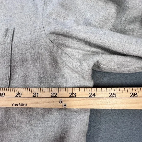 Lands End Grey Flannel Button Down Shirt Mens Large Traditional Fit Long Sleeve - Picture 8 of 9